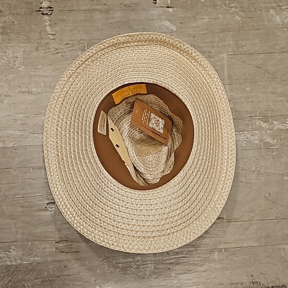 ?ERIC JAVITS? Sunshade Squishee Packable Straw Fedora Hat ~ OS Cream NWT main image 11